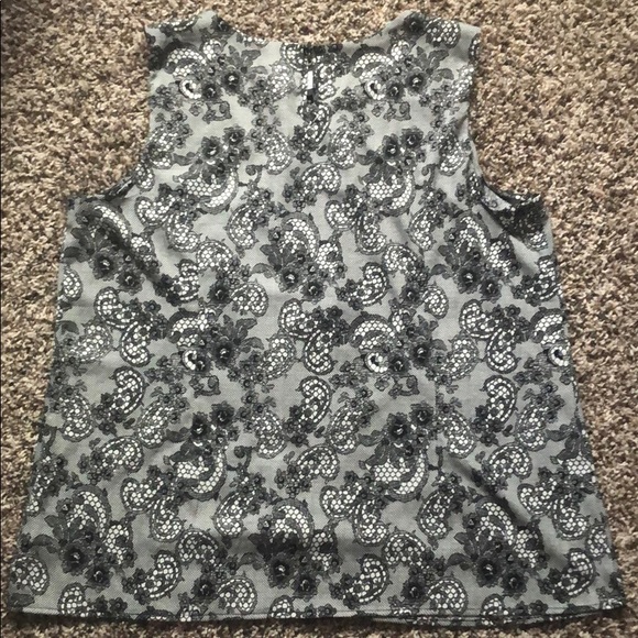 Worthington black white lace sleeveless top XL - Picture 6 of 6